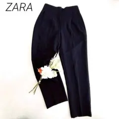 ZARA スラックス　タックパンツ　黒　M センタープレス　きれいめ　通勤
