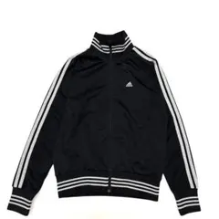 美品　アディダス　ジャージ　ラメ入り3本線　ロゴ刺繍　黒　サイズM