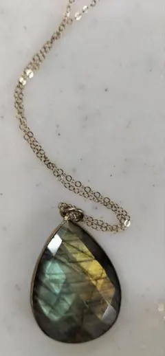 最終値引き！大草直子さん妹ブランド　ラブラドライト　ロングネックレス　70cm