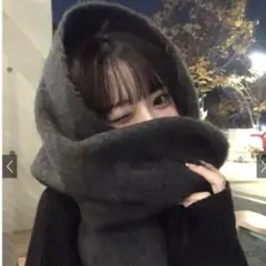 起毛フェイクウールフリンジボリュームマフラー[fo1250] チャコール GRL