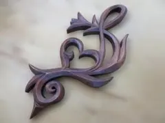 木製 ウォールアート Wall Art treble clef ト音記号とハート