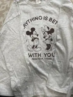 ミッキー ミニー グレー 長袖カットソー
