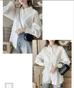 GRL フリーサイズ ホワイトシャツ