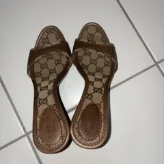 GUCCI GG柄 キャンバス ウッドヒール サンダルのサムネイル