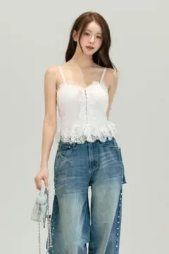RANDY レースアップ ビスチェ ホワイト新品 - メルカリ