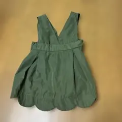 西松屋　ワンピース　ジャンパースカート　90cm 緑 グリーンのサムネイル
