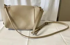 【美品】GIANNI CHIARINI ベージュ レザー ショルダーバッグ