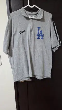 ハーフジップ MLB ロサンゼルス・ドジャース ロゴ刺繍 カットソー グレー Mのサムネイル