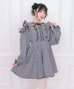 Honey Cinnamon オリジナルフロッキー袖リボンワンピース