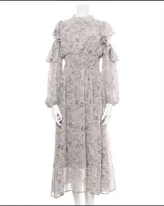 フラワープリント ミディ丈ワンピース