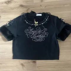LIZ LISA 半袖 Tシャツ ブラック ビジュー ファーのサムネイル