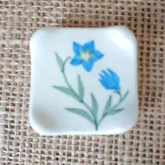 未使用保管品✨京焼 清水焼 芳山 三日月型 色絵春草 箸置き✨レンゲ