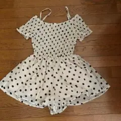 ダズリン dazzlin ドット柄オフショルダー シャーリング サロペットのサムネイル