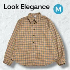 Look Elegance 格紋襯衫 M 淺褐色 春秋 休閒 外套