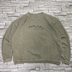 ヴィンテージ スウェット 犬 Dog Day イラストロゴ ベージュ USA