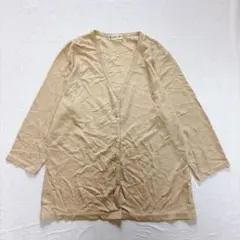 22 OCTOBRE ベージュ Vネック長袖カーディガン