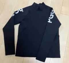 【美品】PGG パーリーゲイツ　ダンボールニット　モックネック　シャツ　黒　厚手