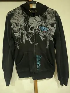 ED HARDY スカルプリント ジップアップフーディ
