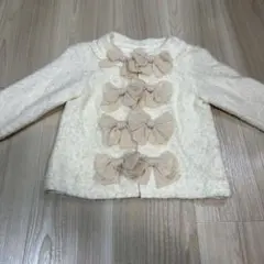 メゾピアノ　ジャケット　カーディガン　130size リボン　白　オフホワイト