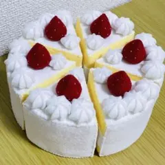 フェルトままごと いちごのショートケーキのサムネイル