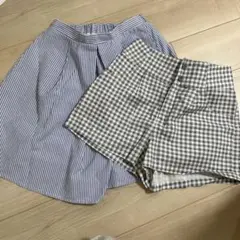 ローリーズファーム　ストライプひフレアスカート　ギンガムチェックショートパンツ