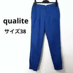 qualite カリテ タック パンツ ブルー　サイズ38