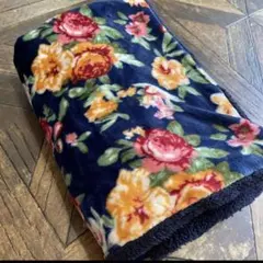 フレンズヒル ふんわりあったか裏ボアブランケットフラワーフランネルヴィクトリア調