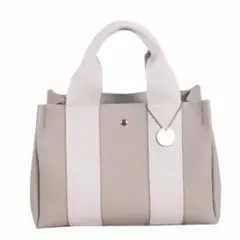 ミニトートバッグ 2way 男女兼用トートバッグ ショルダーバッグ ライトグレー