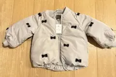 ちびリボン中綿ジャケット プティマイン 女の子 キッズ子供用 90cmモカチャ