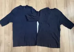 earth music&ecology 半袖トップス ブラック ネイビー