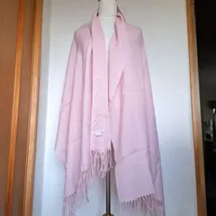 ピンク フリンジ付きストール春にピッタリ優しいピンクカラー