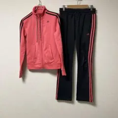 adidas アディダス 好配色 セットアップ ジャージ M ピンク ブラック
