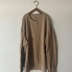 UNIQLO ベージュ クルーネック トレーナー XL
