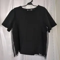 e.r.g* 半袖 Tシャツ ブラック レース切替 Mのサムネイル