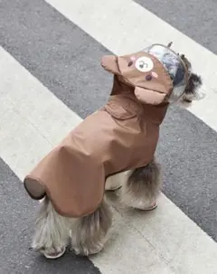 犬用レインコート 透明バイザー付き 動物デザイン 5色展開