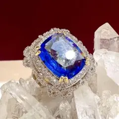 ヴィンテージ デザイン　アクセサリー　ゴールドシルバー　ブルーリング　指輪のサムネイル