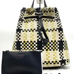 美品 フルラ トートバッグ ハンドバッグ ポーチ付き 牛革 レザー ストライプのサムネイル