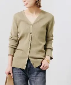 【美品】⭐️ドゥーズウィエムクラス コットンリブニット カーディガン