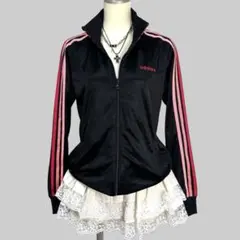 美品❤︎adidasトラックジャケット 黒ピンク 平成ギャル00s Y2K