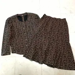 Leilian レリアン 花柄 スカート セットアップ レトロ ９　ノーカラー