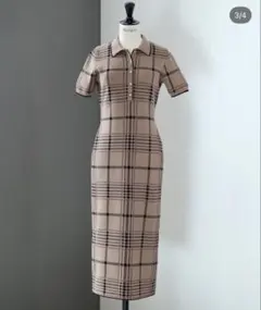 herlipto Gold-Buttoned Plaid Knit Dress - メルカリ