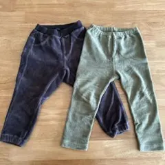 コーデュロイパンツ　2点セット ダークグレー・オリーブグリーン　ズボン