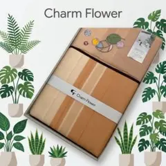 Charm Flower ボアケット 毛布 新品 刺繍デザイン ベージュ　箱なし