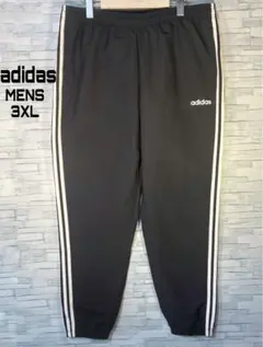 【USA古着】アディダスナイロンパンツ3XLスリーストライプ裾しぼりカンボジア製