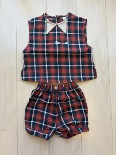 cottoli チェック柄セットアップ　80