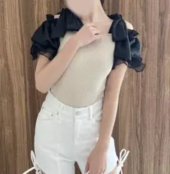 RESEXXY ボリュームリボンニットトップス