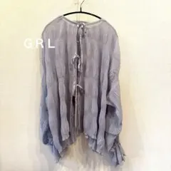 ＧＲＬ前後2Wayプリーツリボンカーディガン[pm682]春夏ブルー