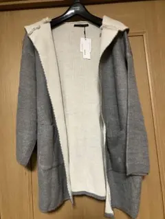 メ4642 【新品タグ付】Heather ヘザーフード付きニットガーデンガン