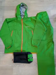 モンベル　レイントレッカー 上下セット 160美品 グリーン