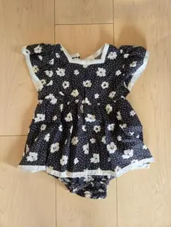 花柄フリル袖ロンパース 　70